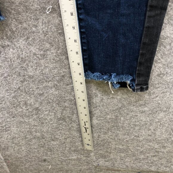 J Brand Ruby High Rise Crop Cigarette Jeans Womens 30 Blue Frayed Stripe - Picture 11 of 11